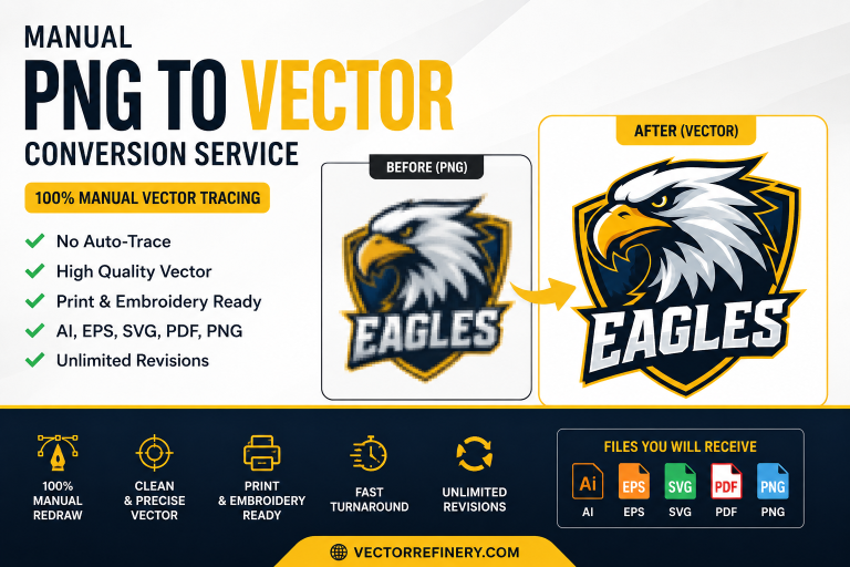 Manual PNG to Vector Conversion: The Complete Guide for Print-Ready Vector Files