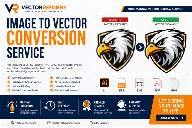 Professional Image to Vector Conversion Service | Manual Vector Redraw Experts