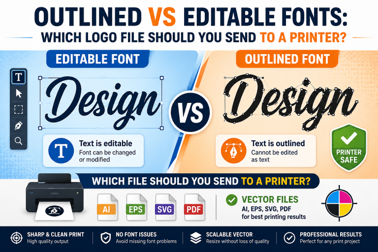 Outlined vs Editable Fonts: Which Logo File Should You Send to a Printer?
