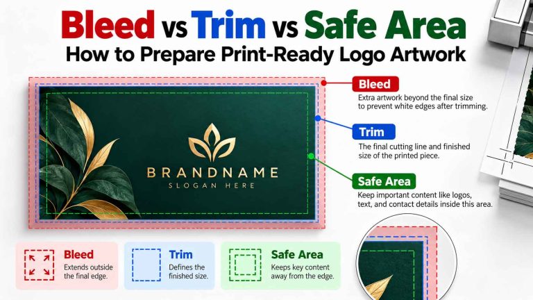 Bleed vs Trim vs Safe Area: How to Prepare Print-Ready Logo Artwork