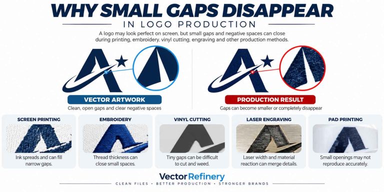 Why Small Gaps and Negative Spaces Disappear in Logo Production